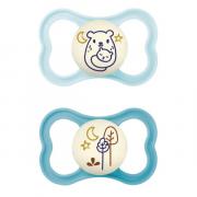 Miniatura - MAM BABY AIR NIGHT CHUPETE SILICONA 6M+ AZUL MATE (2 UNIDADES)