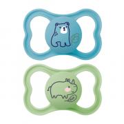 Miniatura - MAM BABY CHUPETE AIR SILICONA ORTODONTICO +6M AZUL-VERDE (2 UNIDADES)
