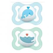 Miniatura - MAM BABY CHUPETE AIR SILICONA SKIN-SOFT 2-6M AZUL BALLENA (2UDS)