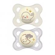 Miniatura - MAM BABY CHUPETE ORIGINAL NIGHT PURE SILICONA 2-6M NEUTRO (2 UDS)