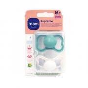 Miniatura - MAM BABY CHUPETE SUPREME CON TETINA DE SILICONA +16M NEUTRO-VERDE (2 UNIDADES)