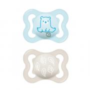 Miniatura - MAM BABY CHUPETE SUPREME CON TETINA DE SILICONA 2-6M AZUL (2 UNIDADES)