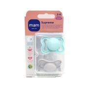 Miniatura - MAM BABY CHUPETE SUPREME CON TETINA DE SILICONA 2-6M COLOR NEUTRO BRILLANTE  (2 UNIDADES)