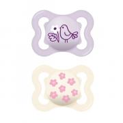 Miniatura - MAM BABY CHUPETE SUPREME CON TETINA DE SILICONA 2-6M COLOR ROSA BRILLANTE (2 UNIDADES)