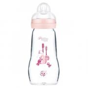 Miniatura - MAM BABY FEEL GOOD BIBERÓN CRISTAL TETINA PLANA +2M ROSA (260ML)