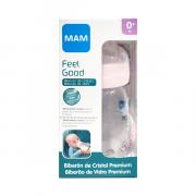 Miniatura - MAM BABY FEEL GOOD BIBERÓN CRISTAL TETINA PLANA COLOR ROSA +0M (170ML)