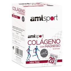 amlsport®  Colágeno con Magnesio + Vit.C sabor fresa (20 sticks) 