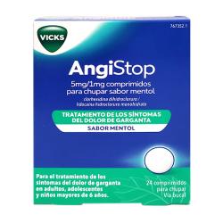ANGISTOP 5 MG/1MG (24 COMP. PARA CHUPAR SABOR MENTOL)