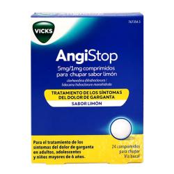 ANGISTOP 5MG/1MG (24 COMP. PARA CHUPAR SABOR LIMÓN)