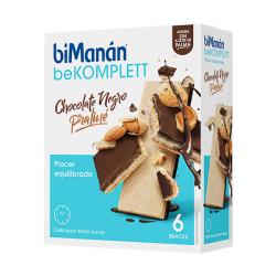 BEKOMPLETT Snack Barquillo Chocolate Negro Praliné (6 SNACKS)