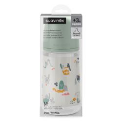 BIBERÓN PRINTS TETINA FISIOLÓGICA SILICONA SX PRO FLUJO MEDIO +3M (270ML)