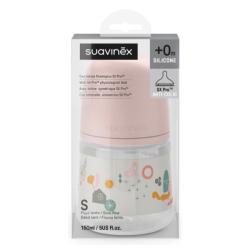 BIBERÓN TETINA FISIOLÓGICA SILICONA SX PRO FLUJO LENTO +0M PRINTS (150ML)