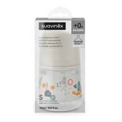 BIBERÓN TETINA FISIOLÓGICA SILICONA SX PRO FLUJO LENTO +0M PRINTS (150ML)