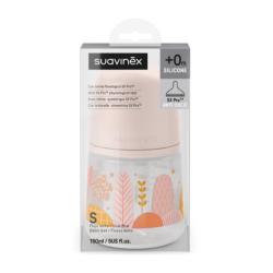 BIBERÓN TETINA FISIOLÓGICA SILICONA SX PRO FLUJO LENTO +0M PRINTS (150ML)