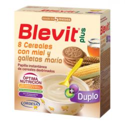BLEVIT Plus Duplo 8 Cereales Miel y Galletas María +5 Meses (600g)  