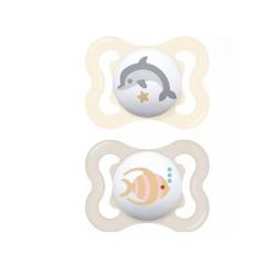 CHUPETE AIR SILICONA 2-6M NEUTRO (2UDS)