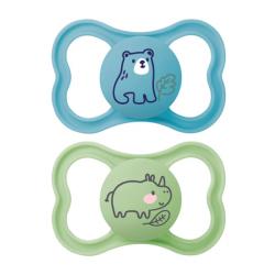 CHUPETE AIR SILICONA ORTODONTICO +6M AZUL-VERDE (2 UNIDADES)