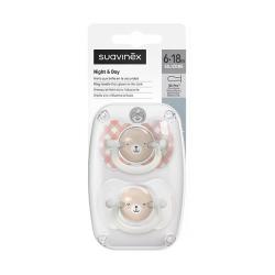 CHUPETE NIGHT & DAY TETINA SX PRO SILICONA 6-18M (2 UNIDADES) 