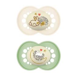CHUPETE ORIGINAL NIGHT PURE SILICONA +6M NEUTRO (2 UNIDADES)