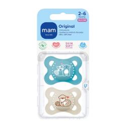 CHUPETE ORIGINAL SILICONA MATT SKIN SOFT  2-6M (2 UDS)