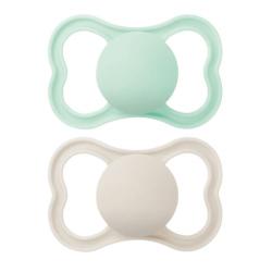 CHUPETE SUPREME CON TETINA DE SILICONA 2-6M COLOR NEUTRO BRILLANTE  (2 UNIDADES)