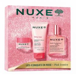 COFRE LOS ICONICOS EN ROSA PRODIGIEUX HUILE FLORALE (50ML) + CREMA MANOS UÑAS (50ML) + LABIAL VERY ROSE (15ML)