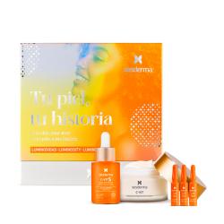 COFRE  LUMINOSIDAD C-VIT 5 LIPOSOMAL SERUM (30ML) + CREMA-C-VIT (50ML) +AMPOLLAS C-VIT