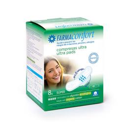 Farmaconfort Compresas Ultrafinas 100% Algodon Super 8 Unidades