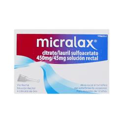 MICRALAX CITRATO/LAURIL SULFOACETATO 450mg/45mg solucion rectal 