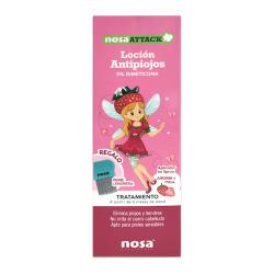 NOSA ATTACK LOCIÓN 5% DIMETICONA ANTIPIOJOS AROMA FRESA (100ML) + PEINE LENDRERA REGALO!	