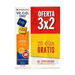 PACK 3x2 VITAMINA C & D3 + ZINC (60 COMP.EFERVESCENTES) 
