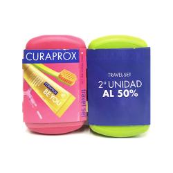 PACK DUPLO SET DE VIAJE CEPILLO DIENTES + PASTA DENTAL + CEPILLO INTERDENTAL