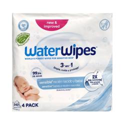 PACK WATERWIPES TOALLITAS 3 EN 1 (4 X 60 UNIDADES)