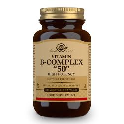 Vitamina B-Complex 50 Alta potencia (100 Cápsulas vegetales)