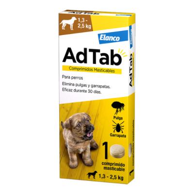 ADTAB ANTIPARASITARIO 56MG PERROS 1,3-2,5KG (1 COMP.MASTICABLE)