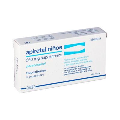 APIRETAL NIÑOS 250mg SUPOSITORIOS (5 supositorios)