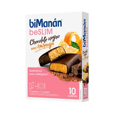 beSLIM Barritas de Chocolate Negro y Naranja (10 BARRITAS)