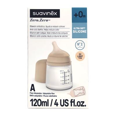 BIBERON ZERO ZERO SILICONA +0M TONO LIGHT (120ML)