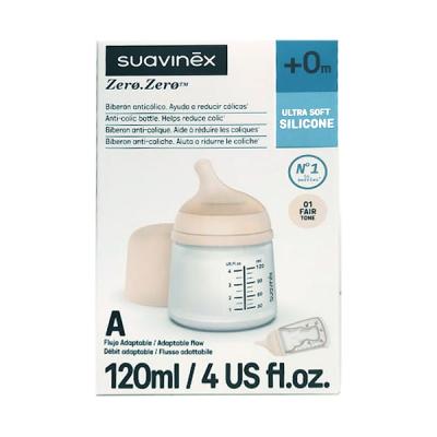 BIBERON ZERO ZERO SILICONA FLUJO A +0M TONO FAIR (120ML)