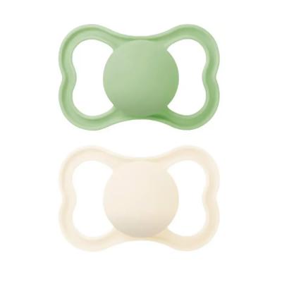 CHUPETE AIR SILICONA +16M VERDE-BLANCO NEUTRO (2UDS)