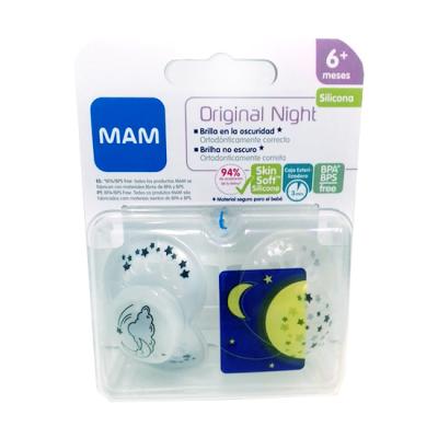 CHUPETE ORIGINAL NIGHT SILICONA +6M (2UDS)