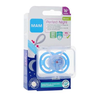 CHUPETE PERFECT NIGHT SILICONA + 16M AZUL (1 UNIDAD)