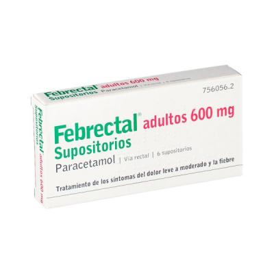 FEBRECTAL ADULTOS 600MG SUPOSITORIOS (6 supositorios)