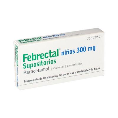 FEBRECTAL NIÑOS 300MG SUPOSITORIOS (6 supositorios)