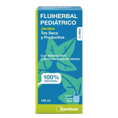 FLUIHERBAL PEDIÁTRICO TOS SECA Y PRODUCTIVA FRESA  + 2 AÑOS (140ML)
