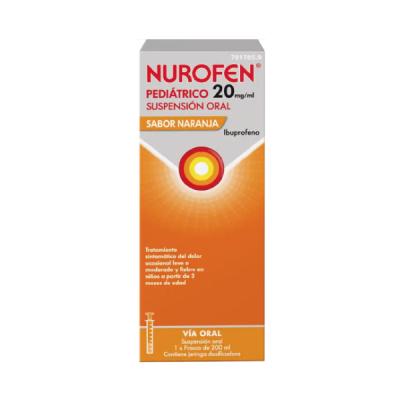 NUROFEN PEDIATRICO 20MG/ML SUSPENSION ORAL SABOR NARANJA (1 frasco de 200ml)