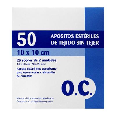 OC Compresa Esteril Tejido Sin Tejer 10cm x 10cm (50 UNIDADES)