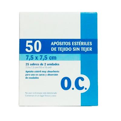 OC COMPRESA ESTERIL TEJIDO SIN TEJER 7.5CM X 7.5 CM (50 UNIDADES)