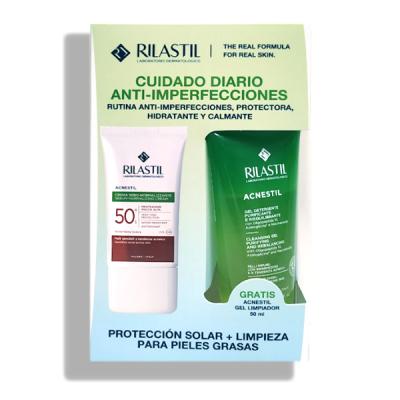 PACK ANTI-IMPERFECCIONES ACNESTIL CREMA SOLAR PIEL ACNEICA SPF50 (40ML)  + ACNESTIL GEL (50ML) GRATIS!