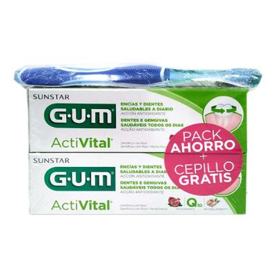 PACK DUPLO ACTIVITAL PASTA DENTAL (2X75ML) + CEPILLO DENTAL GRATIS!